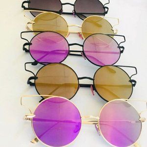 Metal framed circular sunglasses